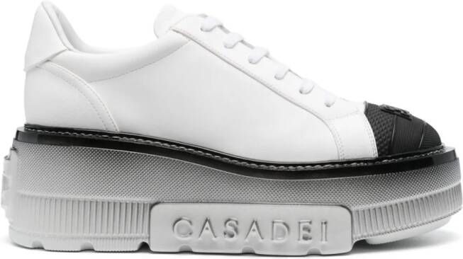 Casadei Nexus leather platform sneakers White