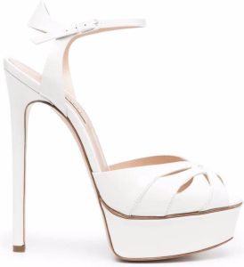 Casadei open-toe heeled leather sandals White