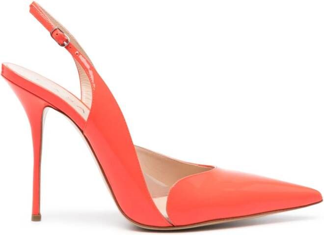 Casadei patent-leather slingback pumps Red