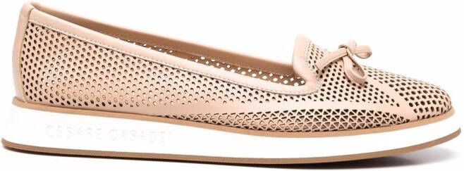Casadei perforated leather loafers Neutrals