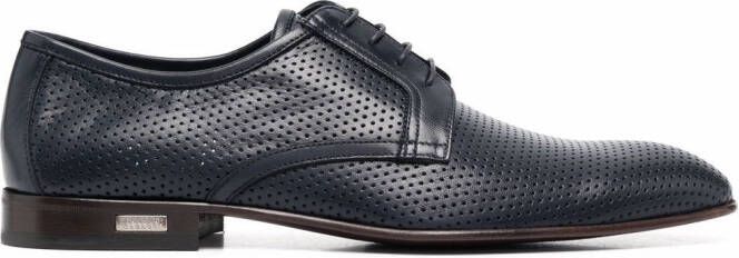 Casadei perforated leather oxford shoes Blue