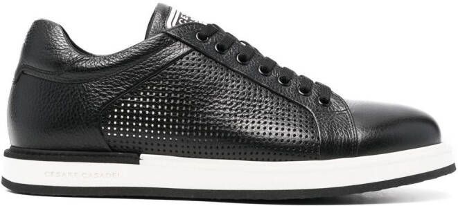 Casadei perforated low-top sneakers Black