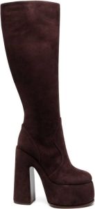 Casadei platform-sole knee-length boots Brown