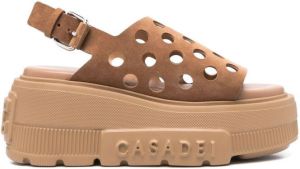 Casadei platform suede sandals Brown