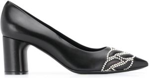 Casadei pointed-toe leather pumps Black