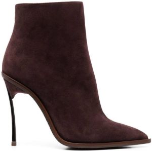 Casadei pointed-toe suede boots Purple