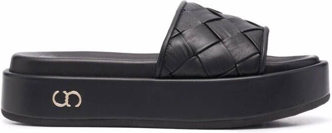 Casadei quilted open-toe sandals Black