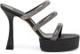 Casadei rhinestone-strap heeled mule sandals Black - Thumbnail 1