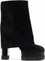 Casadei ribbed-panel suede boots Black - Thumbnail 1