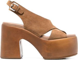 Casadei Rock 120mm platform sandals Brown