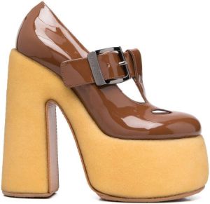 Casadei Rock 160mm platform pumps Brown
