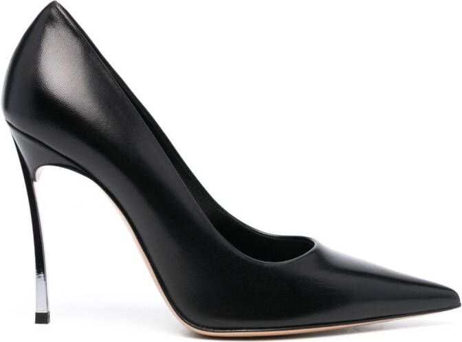 Casadei sculpted-heel 110mm leather pumps Black