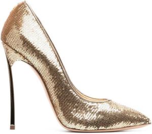 Casadei sequin-embellished 115mm heel pumps Gold