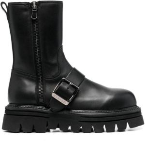 Casadei side buckle-detail biker boots Black