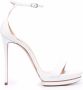 Casadei single-buckle leather sandals White - Thumbnail 1
