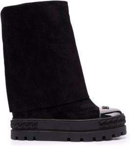 Casadei suede leather boots Black