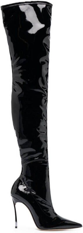 Casadei Superblade 110mm knee-length boots Black