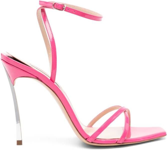 Casadei Superblade Jolly 100mm patent leather sandals Pink