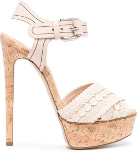 Casadei Tangeri Flora platform sandals Pink