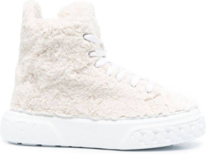 Casadei textured high-neck sneakers White