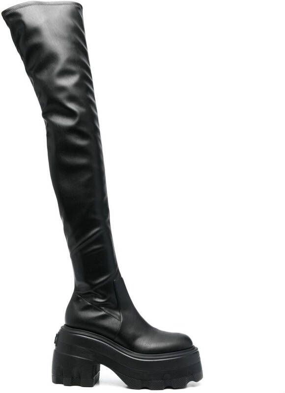 Casadei thigh-high platform boots Black