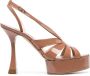 Casadei Tiffany 100mm patent-finish sandals Neutrals - Thumbnail 1