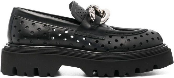 Casadei Trappeur lug-sole 50mm loafers Black