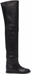 Casadei two-way leather boots Black