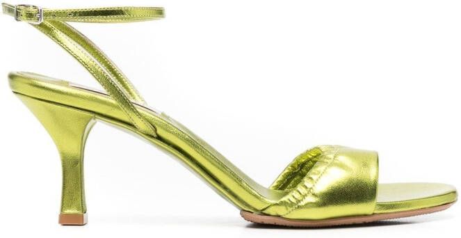 Casadei Valentina 70mm foiled sandals Green