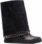 Casadei wide-leg leather boots Black - Thumbnail 1