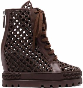 Casadei woven ankle boots Brown