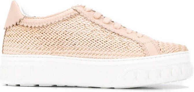 Casadei woven low-top sneakers Pink
