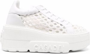 Casadei woven platform sneakers White