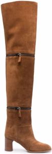 Casadei zip-detail thigh-high boots Brown