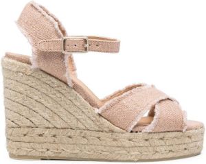 Castañer 120mm crossover-strap wedge sandals Pink