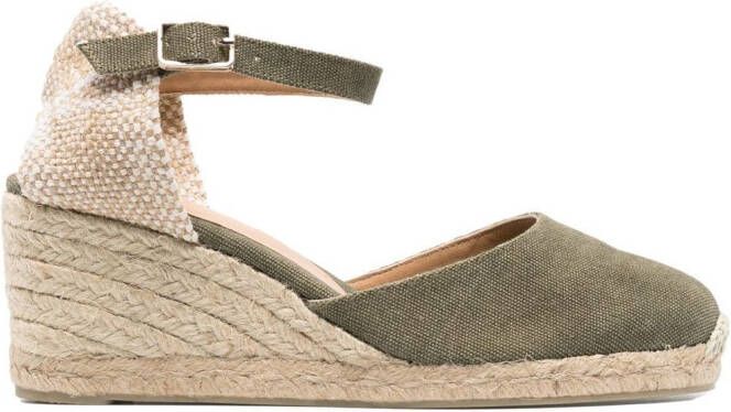 Castañer 70mm raffia wedge espadrilles Silver