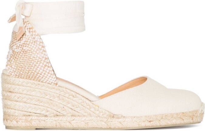 Castañer Carina lace-up wedge espadrilles Neutrals