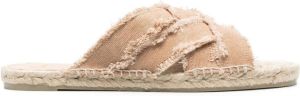 Castañer frayed-detail raffia sandals Neutrals