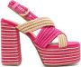 Castañer Fulvia 80mm raffia platform sandals Pink - Thumbnail 1