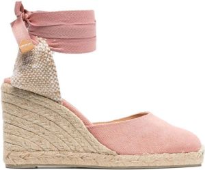Castañer Gea 380mm wedge raffia espadrilles Pink