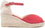 Castañer leather heeled 70mm espadrilles Red - Thumbnail 1