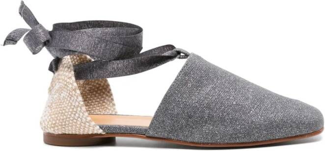 Castañer New Gala lurex ballerina shoes Grey
