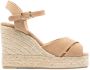 Castañer open-toe 110mm raffia wedge sandals Brown - Thumbnail 1