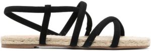 Castañer Pascal crossover-strap espadrille sandals Black