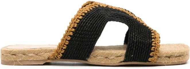 Castañer Pura lurex flat sandals Black
