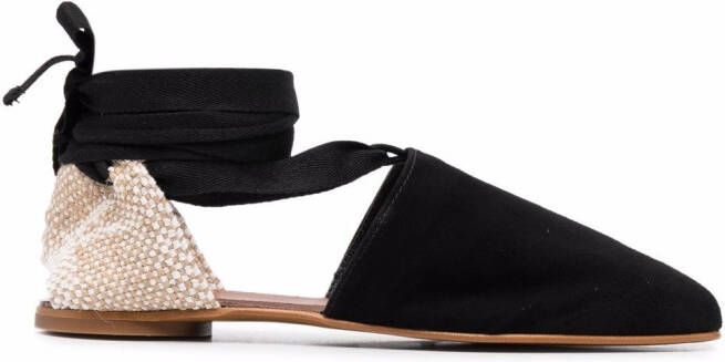 Castañer tie-detail suede sandals Black