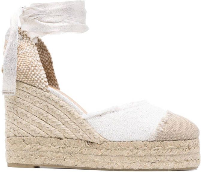 Castañer wraparound platform wedge sandals White