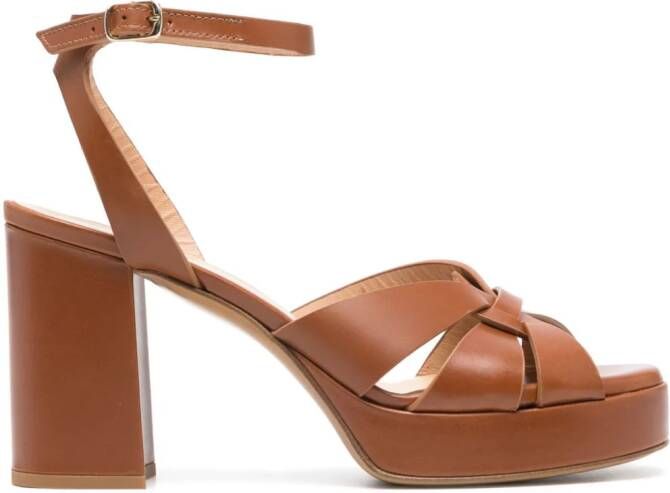 Cenere GB Chelsea Ranch 95mm leather sandals Brown
