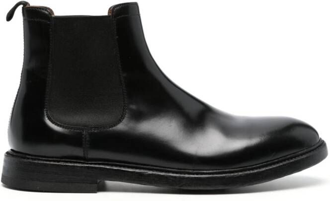 Cenere GB flat leather ankle boots Black