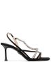 Cesare Paciotti gemstone-detailed mid-heel sandals Black - Thumbnail 1